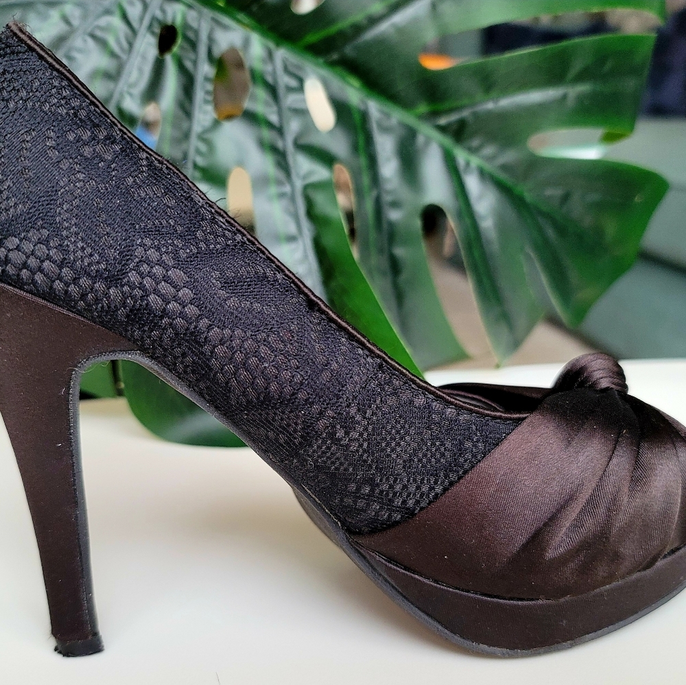 Cathy Jean 3 Inches Open Toe Stilleto Black 5.5 - Picture 1 of 8
